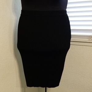 Black sweater pencil skirt.